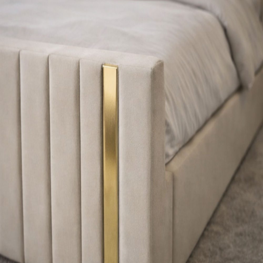 The Savoy Vertical Gold Panel Bed