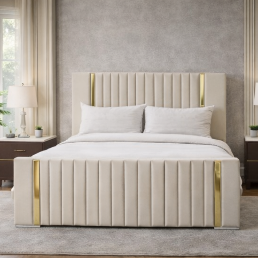 The Savoy Vertical Gold Panel Bed